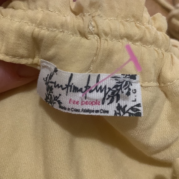 Free People Trust Me Bodysuit Yellow flowy tassle straps sleeveless boho large - Picture 6 of 7